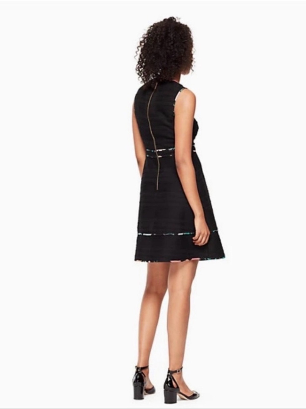 Kate Spade New York Blossom Trim Tweed Dress Size 6 Black Floral EUC - Picture 2 of 11